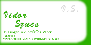 vidor szucs business card